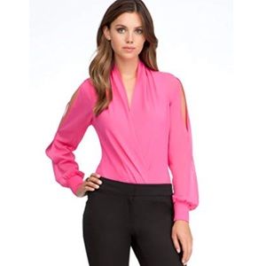 Bebe - Silk Wrap Bodysuit - Pink